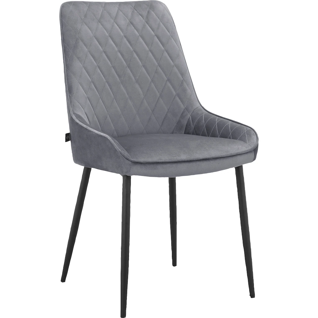 Leonique Esszimmerstuhl »Tournebu«, 2 St., Veloursstoff, Sitz Und Rücken Gepolstert, Velourstoff Mit Steppung, Sitzhöhe 45 Cm 3 Leonique Esszimmerstuhl »Tournebu«, 2 St., Veloursstoff, Sitz Und Rücken Gepolstert, Velourstoff Mit Steppung, Sitzhöhe 45 Cm