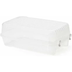 Schuhkartons, Stapelbar Mit Kunststoffverbindern, Faltbar, Transparent, Robust, Atmungsaktiv, Schuhkarton-Aufbewahrung Aus Kunststoff, Weiß