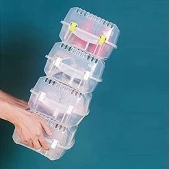 Schuhkartons, Stapelbar Mit Kunststoffverbindern, Faltbar, Transparent, Stabil, Atmungsaktiv, Schuhkarton-Aufbewahrung Aus Kunststoff, Blau -Möbelhaus 100133679 5