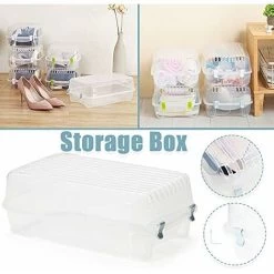 Schuhkartons, Stapelbar Mit Kunststoffverbindern, Faltbar, Transparent, Stabil, Atmungsaktiv, Schuhkarton-Aufbewahrung Aus Kunststoff, Pink -Möbelhaus 100138996 4