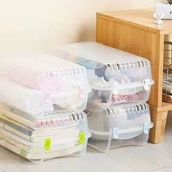 Schuhkartons, Stapelbar Mit Kunststoffverbindern, Faltbar, Transparent, Stabil, Atmungsaktiv, Schuhkarton-Aufbewahrung Aus Kunststoff, Grün -Möbelhaus 100144783 3