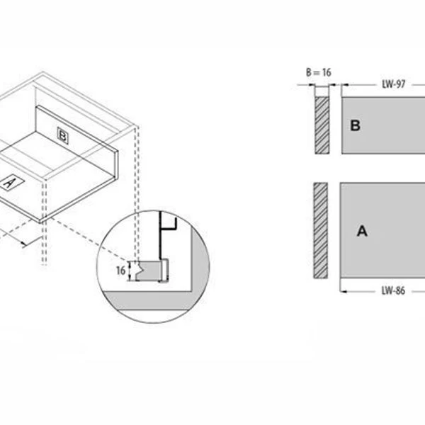 Schubkasten Grau Küchenschublade Schublade Vollauszug Küchenschubkasten40Kg TB10 10 Schubkasten Grau Küchenschublade Schublade Vollauszug Küchenschubkasten40Kg TB10 – Bild 8