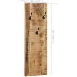 Wandgarderobe 2 Stk. Mangoholz Massiv 36x110x3 Cm VidaXL -Möbelhaus 10508422 3
