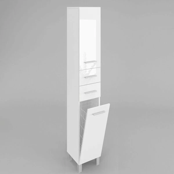 Badezimmerschrank Mit Wäschekorb SW15 188x40 Cm In Weiß Hochglanz Oder Mat 3 Badezimmerschrank Mit Wäschekorb SW15 188x40 Cm In Weiß Hochglanz Oder Mat