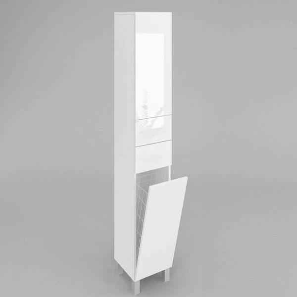 Badezimmerschrank Mit Wäschekorb SW15 188x30 Cm In Weiß Hochglanz Oder Matt 3 Badezimmerschrank Mit Wäschekorb SW15 188x30 Cm In Weiß Hochglanz Oder Matt