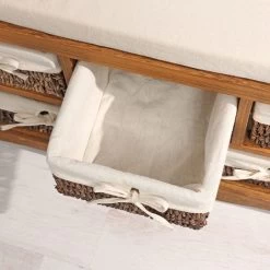 Mucola Sitzbank Vintage Kommode Flurbank Truhe Shabby Chic Braun Sitzkommode Hocker -Möbelhaus 11279022 3