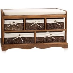 Mucola Sitzbank Vintage Kommode Flurbank Truhe Shabby Chic Braun Sitzkommode Hocker -Möbelhaus 11279022 5