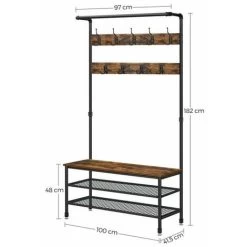 Songmics VASAGLE Garderobenständer Im Industrie-Design, Mit Sitzbank, Großer Kleiderständer Mit Wasserrohr-Elementen, Mit 9 Haken Und Schuhregal, Multifunktionale Flurgarderobe, Robustes Metallgestell Von SONG 10 Songmics VASAGLE Garderobenständer Im Industrie-Design, Mit Sitzbank, Großer Kleiderständer Mit Wasserrohr-Elementen, Mit 9 Haken Und Schuhregal, Multifunktionale Flurgarderobe, Robustes Metallgestell Von SONG -Möbelhaus 11644551 4