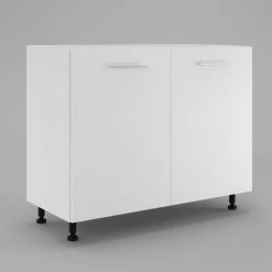 Küchen Unterschrank 2 Türig Weiß Hochglanz, Matt 60-120cm Tiefe 55 Cm Soft Close