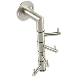 Wandgarderobe Kelvin 4 Schwenkbare Haken, Höhe 208 Mm,Edelstahl Fein Geschliffen