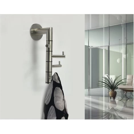 Wandgarderobe Kelvin 4 Schwenkbare Haken, Höhe 208 Mm,Edelstahl Fein Geschliffen 5 Wandgarderobe Kelvin 4 Schwenkbare Haken, Höhe 208 Mm,Edelstahl Fein Geschliffen – Bild 3