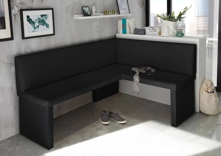 Eckbank EMMA Exklusiv - 130 X 170 Cm Schwarz Rechts ( Auch Sondermaße Möglich )