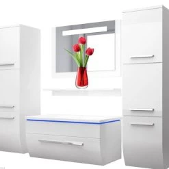 Badmöbel Set Weiss Schwarz Hochglanz Badezimmermöbel Bis 6Tlg 70LED Komplett Montiert 14 Badmöbel Set Weiss Schwarz Hochglanz Badezimmermöbel Bis 6Tlg 70LED Komplett Montiert -Möbelhaus 161617610