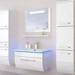 Badmöbel Set Weiss Schwarz Hochglanz Badezimmermöbel Bis 6Tlg 70LED Komplett Montiert 15 Badmöbel Set Weiss Schwarz Hochglanz Badezimmermöbel Bis 6Tlg 70LED Komplett Montiert -Möbelhaus 161617625