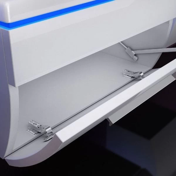 Badmöbel Set Weiss Schwarz Hochglanz Badezimmermöbel Bis 6Tlg 70LED Komplett Montiert 8 Badmöbel Set Weiss Schwarz Hochglanz Badezimmermöbel Bis 6Tlg 70LED Komplett Montiert – Bild 6