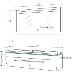 120 Cm Badmöbel Set Schwarz Hochglanz LED Badezimmermöbel Komplett Badezimmer 120 Cm -Möbelhaus 161624411
