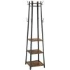 VASAGLE Garderobenständer Im Industrie-Design, Kleiderständer, Garderobe Mit 3 Ablagen, Haken, Kleiderstange, Stabil, Mit Metallgestell, Holzoptik, Vintage Von SONGMICS LCR80X -Möbelhaus 16870773 1