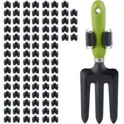 100 X Gerätehalter, Gummi-Rollen Zum Klemmen, Universal Besenhalter Für Wand, Garten, Eisen, Stielhalter, Grau/schwarz