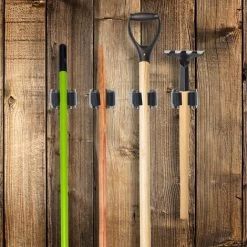 100 X Gerätehalter, Gummi-Rollen Zum Klemmen, Universal Besenhalter Für Wand, Garten, Eisen, Stielhalter, Grau/schwarz -Möbelhaus 17065978 5