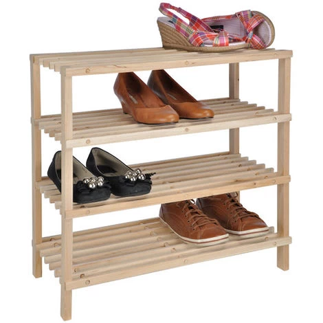 1.02 Holz Schuhregal HELL - 4 Etagen 3 1.02 Holz Schuhregal HELL - 4 Etagen