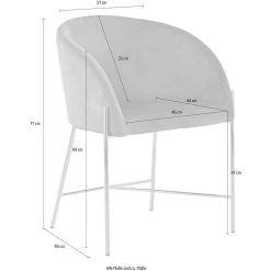 SalesFever Esszimmerstuhl, Samtvelours, Mit Mattschwarzem Metallgestell -Möbelhaus 1958cc3a169dc4be03d956ea0f9f3f95
