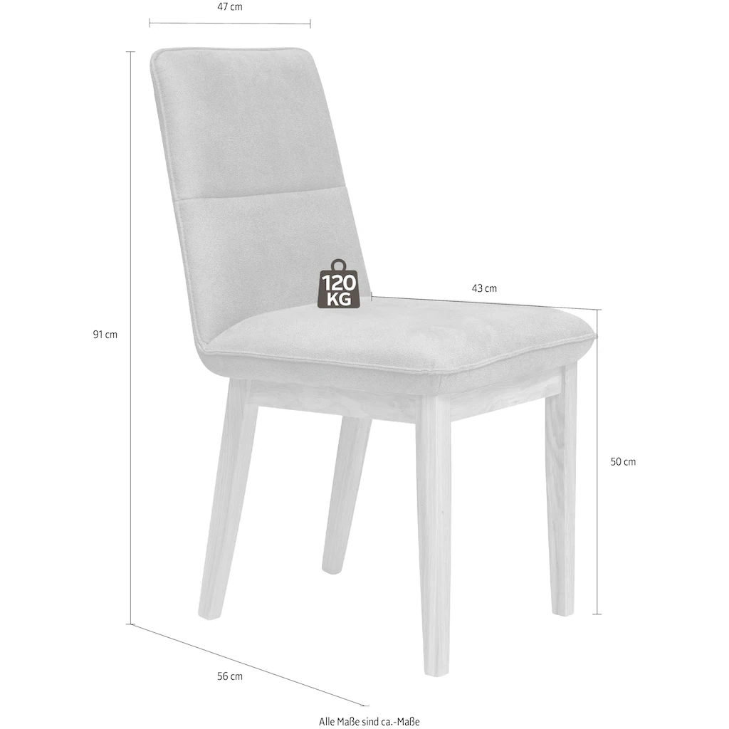 Home Affaire 4-Fußstuhl »Beluna«, (Set), 2 St., Luxus-Microfaser In Lederoptik, Gestell Und Beine Aus Massiver Eiche 8 Home Affaire 4-Fußstuhl »Beluna«, (Set), 2 St., Luxus-Microfaser In Lederoptik, Gestell Und Beine Aus Massiver Eiche – Bild 6