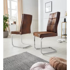 INOSIGN Freischwinger »Lale«, (2 Stück) Bezug Aus Strapazierfähiger Microfaser, Metallgestell