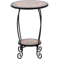 Siena Garden Blumentisch »Prato«, (1 St.), Blumenständer, BxTxH: 41x41x60,5 Cm, Eisen Mit Mosaikoptik