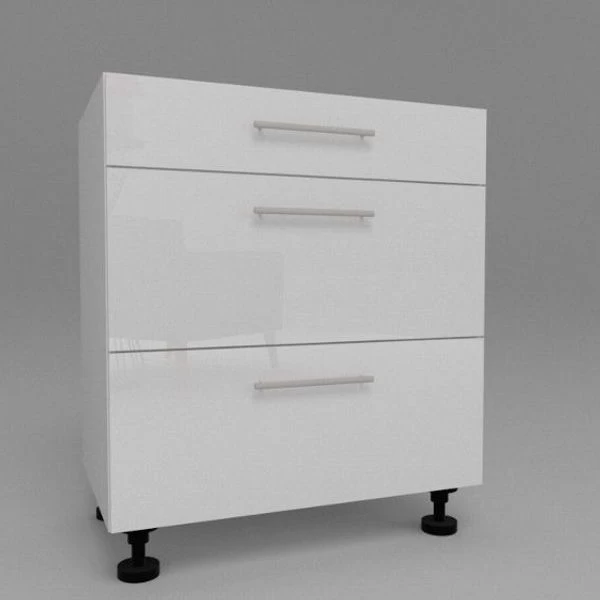 Küchen Unterschrank 3 Schubladen Weiß Hochglanz , Matt 30-80 Cm Tiefe 55 Cm 5 Küchen Unterschrank 3 Schubladen Weiß Hochglanz , Matt 30-80 Cm Tiefe 55 Cm – Bild 3