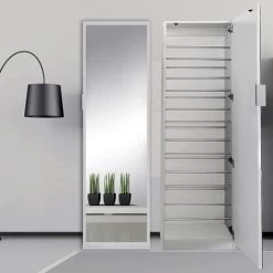 Melko Spiegelschuhschrank 180CM Weiß Schuhschrank Schuhregal Schuhkommode -Möbelhaus 23566295 5