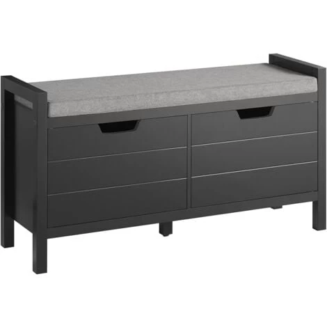 SoBuy FSR63-SCH Sitzkommode Sitzbank Mit Sitzfläche Schuhtruhe Mit Stauraum Garderobenbank Schuhschrank Schwarz BHT Ca.: 91x50x30cm 3 SoBuy FSR63-SCH Sitzkommode Sitzbank Mit Sitzfläche Schuhtruhe Mit Stauraum Garderobenbank Schuhschrank Schwarz BHT Ca.: 91x50x30cm