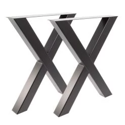2 Stück Tischgestell Stahl X - 8080 Loft Steel X-Gestell Esstisch Tisch Schwarz Weiss -Möbelhaus 257039499