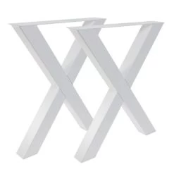 2 Stück Tischgestell Stahl X - 8080 Loft Steel X-Gestell Esstisch Tisch Schwarz Weiss -Möbelhaus 257039504