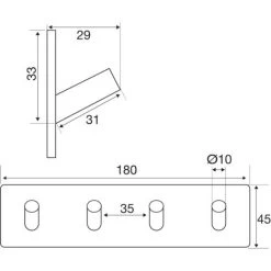 Hakenleiste ADRA 4-fach Edelstahl Gebürstet Selbstklebend 3M -Möbelhaus 25986306 3