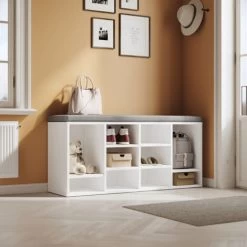 SONNI Schuhbank Sitzbank Sitzbänke Schuhschrank Schuhregal Mit Sitzkissen Weiß Weiss Schließfach 11 SONNI Schuhbank Sitzbank Sitzbänke Schuhschrank Schuhregal Mit Sitzkissen Weiß Weiss Schließfach -Möbelhaus 26033686 5