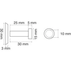 Garderobenhaken TALEA Ø 10 / 15 Mm Länge 30 Mm Edelstahl Schwarz -Möbelhaus 26849717 3