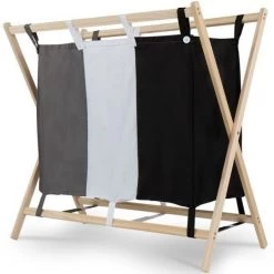 Jago® Wäschesortierer 3 Fächer Holz Wäschekorb Wäschebox Wäschesammler -Möbelhaus 274209230