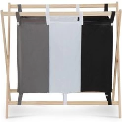 Jago® Wäschesortierer 3 Fächer Holz Wäschekorb Wäschebox Wäschesammler -Möbelhaus 274209236