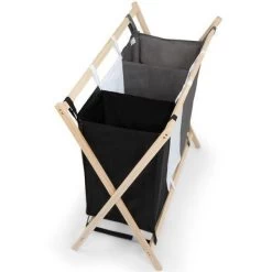Jago® Wäschesortierer 3 Fächer Holz Wäschekorb Wäschebox Wäschesammler -Möbelhaus 274209239