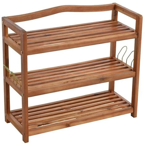 Holz Schuhregal Schuhschrank Schuhablage Holzregal Schrank Ablage Akazie Massiv 4 Holz Schuhregal Schuhschrank Schuhablage Holzregal Schrank Ablage Akazie Massiv – Bild 2