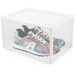 6er Set Weiße Schuhbox Stapelbar Aufbewahrungsbox Kunststoffbox Schuhkasten Schuhkarton Schuhorganizer Bis Gr.47