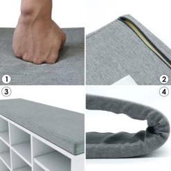 SONNI Schuhschrank Mit Sitzbank Schuhbank Mit Sitzkissen Weiss Schuhkipper Weiß Sitzbänke Schuhregal Mit Sitzflache Schuhablage -Möbelhaus 29507424 3