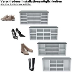 SONNI Schuhschrank Mit Sitzbank Schuhbank Mit Sitzkissen Weiss Schuhkipper Weiß Sitzbänke Schuhregal Mit Sitzflache Schuhablage -Möbelhaus 29507424 4