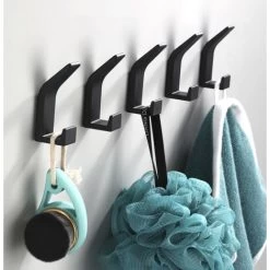 Raum Aluminium Küche Badezimmer WC Haken Kleiderständer Nordic Black Free Punch Kleiderhaken Schwarz 5 Stück -Möbelhaus 29978046 3