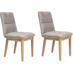 Home Affaire 4-Fußstuhl »Beluna«, (Set), 2 St., Luxus-Microfaser In Lederoptik, Gestell Und Beine Aus Massiver Eiche