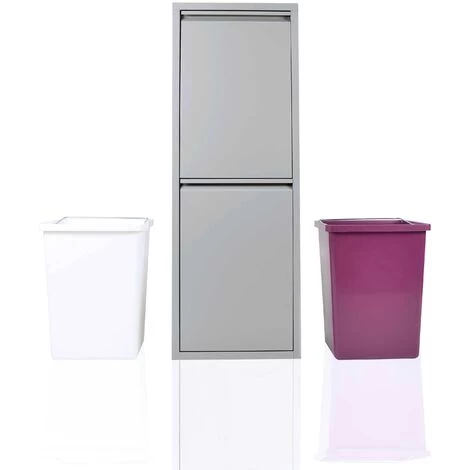 Betten-ABC Refina Mehrzweckschrank, Abfalleimer,platzsparend, Aus Pflegeleichtem Metall Grau 2 X 15 L 5 Betten-ABC Refina Mehrzweckschrank, Abfalleimer,platzsparend, Aus Pflegeleichtem Metall Grau 2 X 15 L – Bild 3