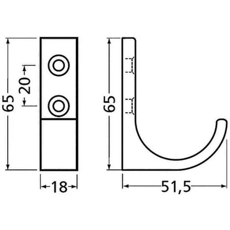 Hermeta Mantelhaken 0149 Einfach Ausladung 51,5 Mm Aluminium Silberfarbig Eloxiert Höhe 65 Mm 4 Hermeta Mantelhaken 0149 Einfach Ausladung 51,5 Mm Aluminium Silberfarbig Eloxiert Höhe 65 Mm – Bild 2