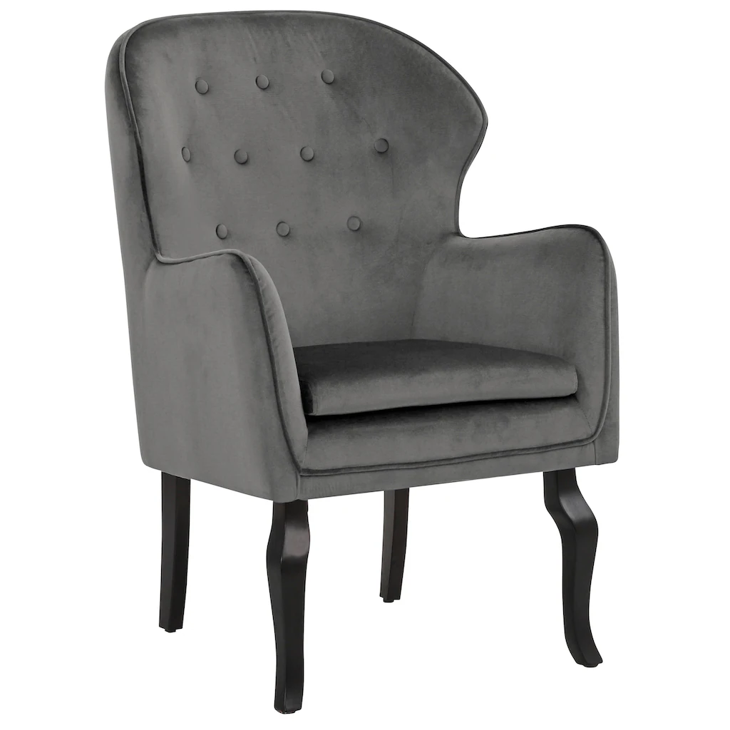 Home Affaire Stuhl »Houston«, Samtoptik, Mit Keder, Knopfheftung Und Gefrästen Vorderbeinen 4 Home Affaire Stuhl »Houston«, Samtoptik, Mit Keder, Knopfheftung Und Gefrästen Vorderbeinen – Bild 2