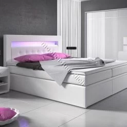 Boxspringbett Milano2 Mit Zwei Bettkasten Und LED-Beleuchtung Weiß Oder Schwarz 13 Boxspringbett Milano2 Mit Zwei Bettkasten Und LED-Beleuchtung Weiß Oder Schwarz -Möbelhaus 323052891