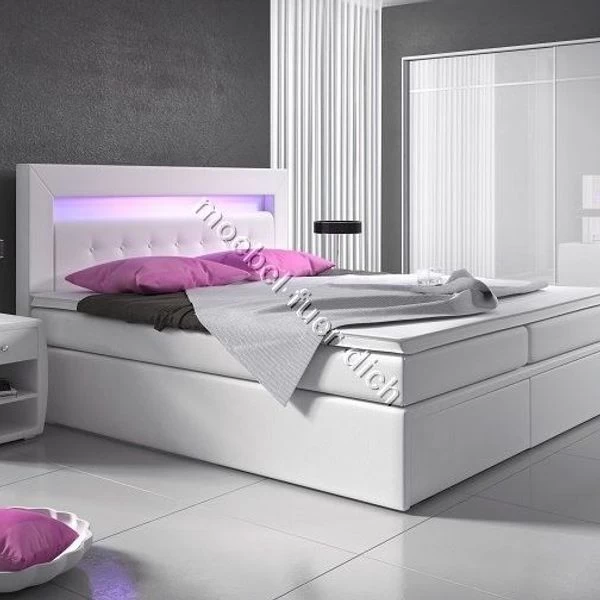 Boxspringbett Milano2 Mit Zwei Bettkasten Und LED-Beleuchtung Weiß Oder Schwarz 5 Boxspringbett Milano2 Mit Zwei Bettkasten Und LED-Beleuchtung Weiß Oder Schwarz – Bild 3